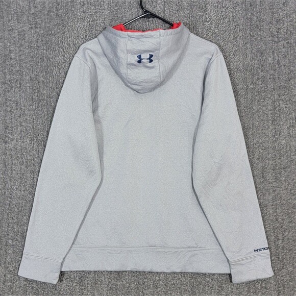 Under Armour Hoodie Sweatshirt Mens Medium Gray Red Storm Big UA Logo 1248321 - Picture 8 of 12